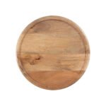 Stubo Hand-Carved Natural Sheesham Wood Drum Side Table - Jali Accent Console- Wooden Slice - Image 3