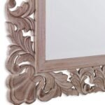 Royal Gaze: Handcarved Mango Wood Mirror in Rectangular Shape - Wooden Slice - Image 4