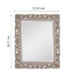 Royal Gaze: Handcarved Mango Wood Mirror in Rectangular Shape - Wooden Slice - Image 5