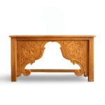Arista Mango Wood Hand-Carved Console Table | Ornate Entryway Accent Table - Wooden Slice - Image 3