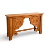 Arista Mango Wood Hand-Carved Console Table | Ornate Entryway Accent Table - Wooden Slice - Image 2