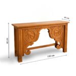 Arista Mango Wood Hand-Carved Console Table | Ornate Entryway Accent Table - Wooden Slice - Image 5