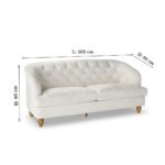 Luxe Handcrafted Mango Wood 3-Seater Sofa - Tufted Velvet Couch for Living Room | Classic Design - Image 4