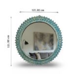 Veloura Handcrafted Round Mango Wood Mirror – Rustic Wall Mirror with Natural Wood Grain Finish- Wooden Slice - Image 5