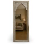 Miroura handcarved Wooden Arch Mirror in mango wood with vintage carvings