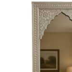 Miroura handcarved Wooden Arch Mirror in mango wood with vintage carvings