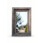 Zenith handcarved sheesham wood mirror with floral carvings