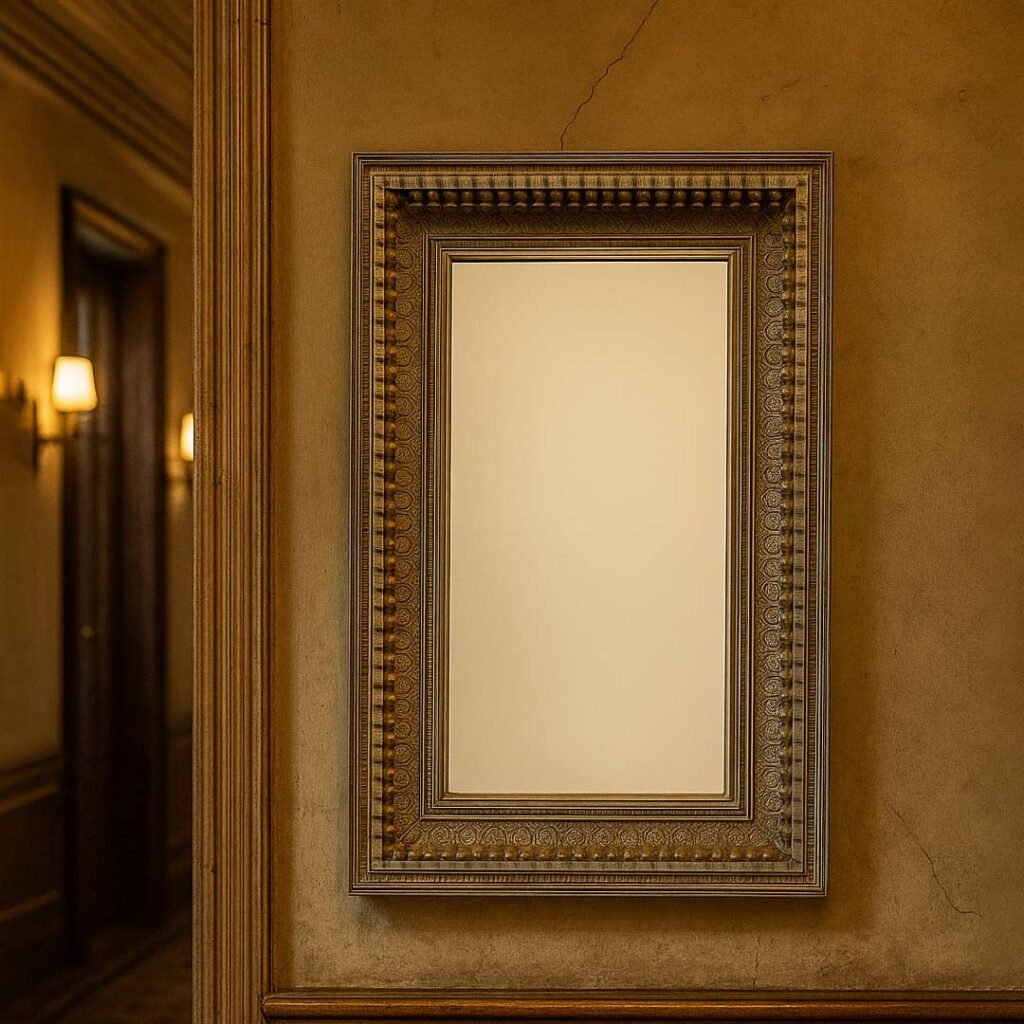 Zenith handcarved sheesham wood mirror with floral carvings