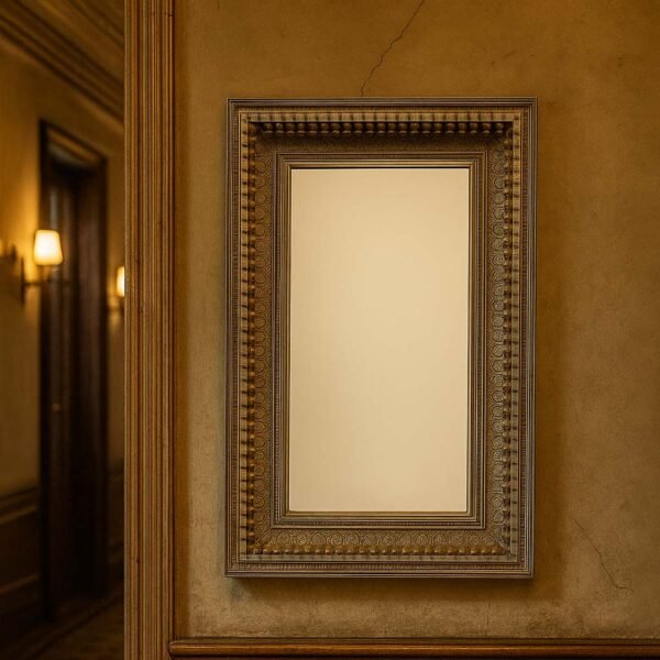 Zenith handcarved sheesham wood mirror with floral carvings