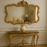 Reflecta handcarved mango wood mirror with gold finish