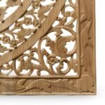 Spiral Bloom wood carved floral wall decor handcrafted from Sheesham wood