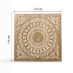 Spiral Bloom wood carved floral wall decor handcrafted from Sheesham wood