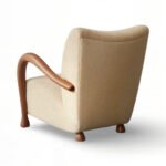 Solid Wood Lounge Chair – Zuri Handcrafted Sheesham Armchair with Bouclé Upholstery - Image 4