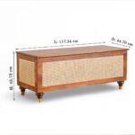 Aaramika handcarved wooden storage trunk with Sheesham wood and cane accent