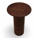 Kintra Solid Sheesham Wood Side Table | Modern Walnut Finish End Table- Wooden Slice - Image 3