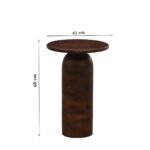 Kintra Solid Sheesham Wood Side Table | Modern Walnut Finish End Table- Wooden Slice - Image 5