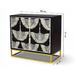 Tarkashi handcrafted bone inlay bar cabinet in Sheesham wood with crane motif