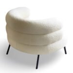 Restique Modern Cream Bouclé Lounge Chair with Black Metal Legs – Contemporary Accent Seating - Image 6
