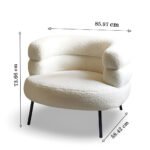 Restique Modern Cream Bouclé Lounge Chair with Black Metal Legs – Contemporary Accent Seating - Image 8