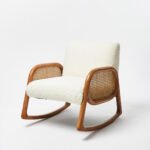 Handcrafted sheesham wood and cane lounge chair