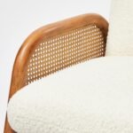 Handcrafted sheesham wood and cane lounge chair