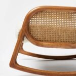 Handcrafted sheesham wood and cane lounge chair