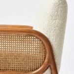 Handcrafted sheesham wood and cane lounge chair