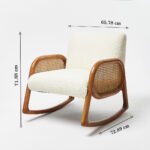 Handcrafted sheesham wood and cane lounge chair