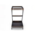 Ziggy sheesham wood bar trolley with Z-shaped design and castor wheels