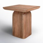 Nookra Natural Sheesham Wood Square Top Side Table- Wooden Slice - Image 2