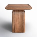 Nookra Natural Sheesham Wood Square Top Side Table- Wooden Slice - Image 3
