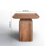 Nookra Natural Sheesham Wood Square Top Side Table- Wooden Slice - Image 6
