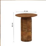 Orno Natural Mango Wood Side Table -Wooden Slice - Image 5