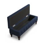 Indigo Grove Handcrafted Mango Wood & Cane Square Storage Ottoman- Wooden Slice - Image 4