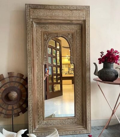 majesta-handcrafted-wooden-jharokha-mirror-golden-brown-sheesham-wood