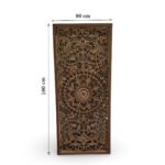 Wallora Handcrafted Sheesham Wood Carved Wall Panel | Vertical Floral Wooden Wall Art - Image 4