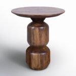 Wooden Accent Side Table – Situne Handcrafted Sheesham Wood Design | Wooden Slice - Image 2