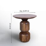 Wooden Accent Side Table – Situne Handcrafted Sheesham Wood Design | Wooden Slice - Image 4