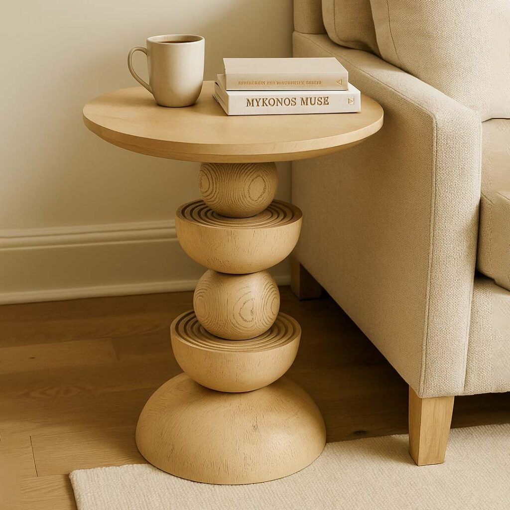 solid wood side table and nightstand handcrafted in Sheesham and Mango wood