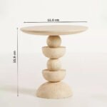 Artura Handcrafted Mango Wood Stacked Pedestal Side Table| Unique Console Design- Wooden Slice - Image 5