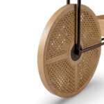 Solid wood bar trolley handcrafted from Sheesham wood with cane wheels and metal frame