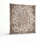 Taarini wooden wall art handcrafted from mango wood with floral carving