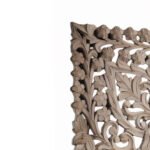Taarini wooden wall art handcrafted from mango wood with floral carving
