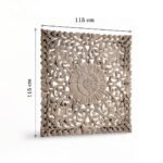 Taarini wooden wall art handcrafted from mango wood with floral carving