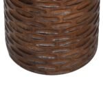 Gravilo Hand-Carved Mango Wood Pedestal Side Table| Rustic Accent End Table- Wooden Slice - Image 4