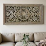Petria carved vertical wall panel handcrafted from mango wood
