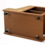 Rasvahan handcrafted solid wooden wine cart made from Sheesham wood with natural cane detailing