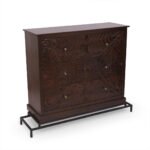 Solid Sheesham wood chest of drawer with cane design