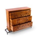Rawin Hand-Carved Chest of Drawer | Floral & Leaf Motif Console Table - Image 4