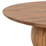 Aurea Round Sheesham Wood Coffee Table with sculptural pedestal base